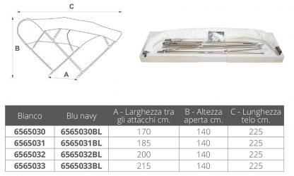 CAPOTTINA BIMINOX CM.200X151H - immagine 2