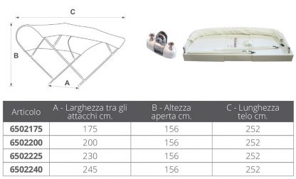 CAPOTTINA SIXTY L.L. CM.230X156H - immagine 2