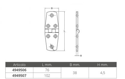 CERNIERA INOX MM.76x38 - immagine 2