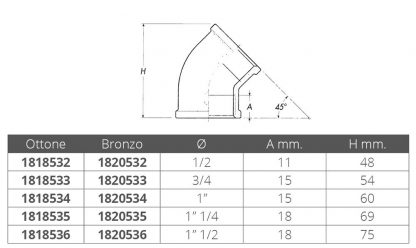 CURVA A 45° F-F DA 3/4 - immagine 2