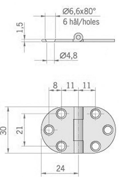 CERNIERA INOX MM.47X30 - immagine 2