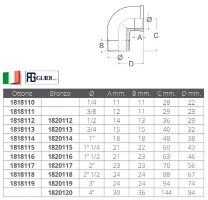 CURVA M-F IN BRONZO DA 1/2 - immagine 2