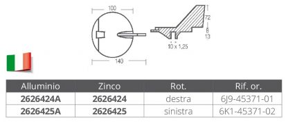 PINNA SINISTRA 150-200 HP ZN - immagine 2