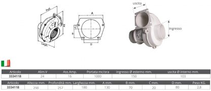 ASPIRATORE 24V.ASS.16 AMP. - immagine 2