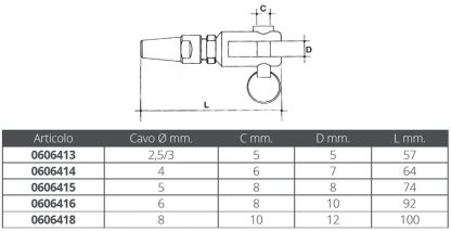 TERMINALE RAPIDO A FORCELLA Ø MM.5 - immagine 2