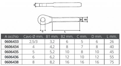 TERMINALE PRESSARE AD OCCHIO Ø MM.5 - immagine 2